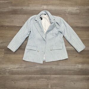 Blue and White Tweed Blazer